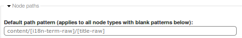 Pathauto node paths settings