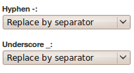 Pathauto Punctuation settings