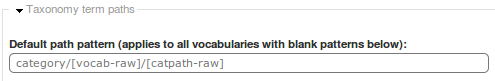 Pathauto Taxonomy settings