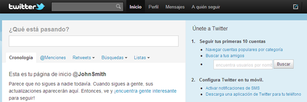 Cuenta en twitter